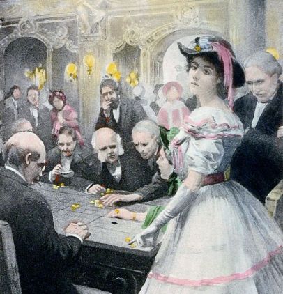 "Gwendolen at the roulette table" an illustration for George Eliot's 1876 novel, Daniel Deronda